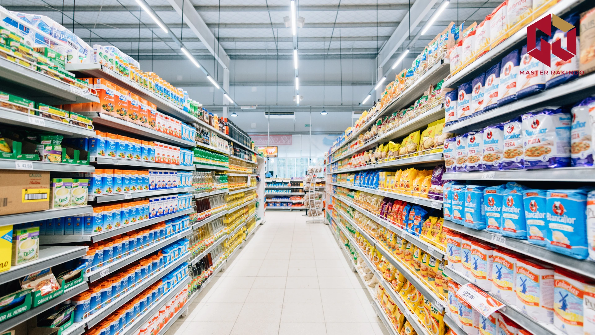 Ilustrasi penataan rak supermarket